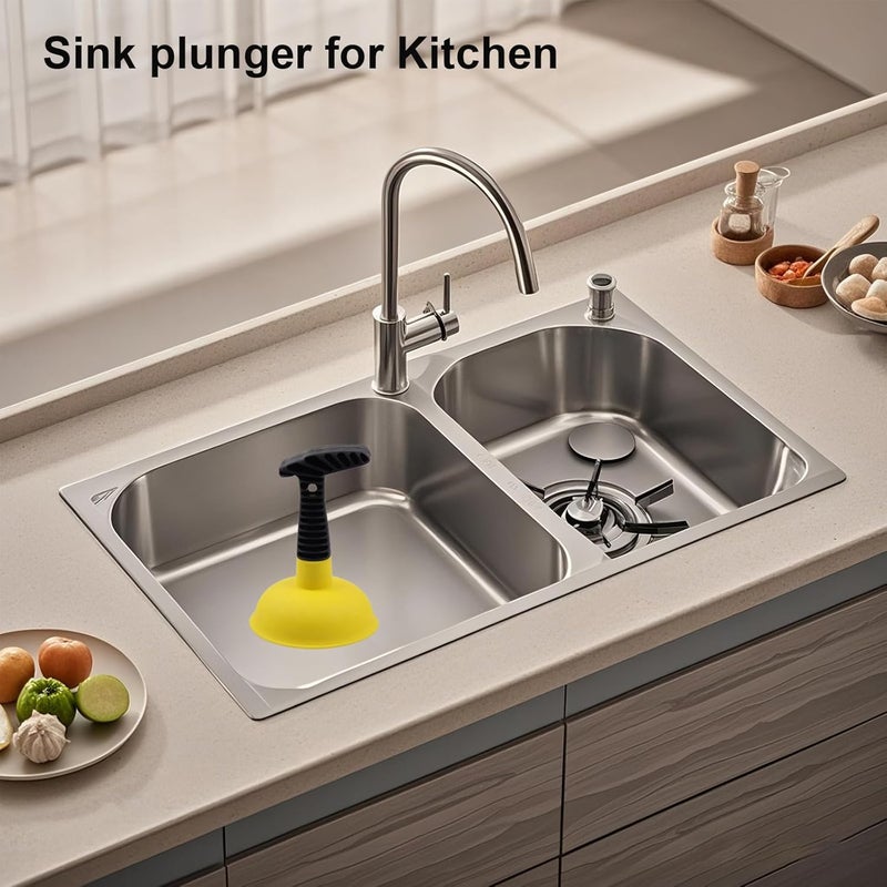 Dokpod Mini Sink & Drain Plunger with Short Handle - Heavy-Duty Rubber Cup & Ergonomic Grip for Powerful Suction, Unclog Slow Drains in Sinks, Tubs, Showers, Bathrooms, Kitchens, Compact, Space-Saving Design - Image 3
